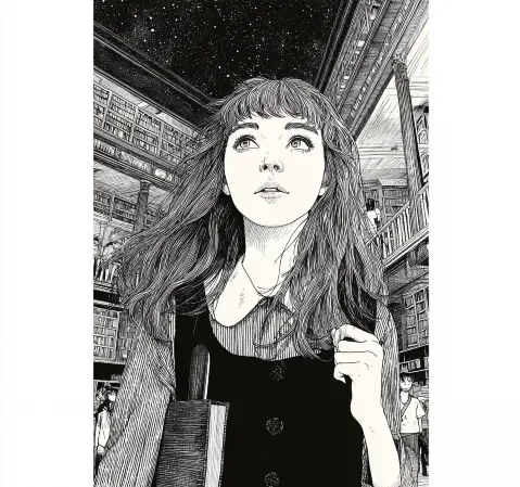 翻开反复阅读过的漫画书页，页角已有折痕，旁边放着记录阅读笔记的纸条